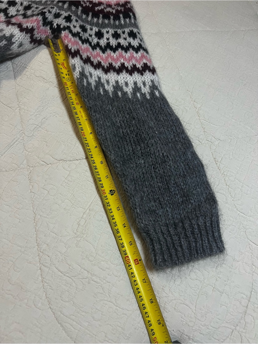 Simons Acrylic Mohair Blend Fair Isle Turtleneck Cottagecore Sweater-M - Picture 13 of 14